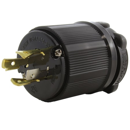 NEMA L14-20P 20A 125/250V 4-Prong Locking Male Plug With UL, C-UL Approval In Black